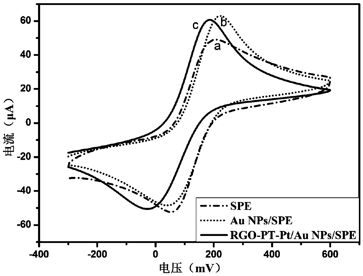 Method for detecting hydrogen peroxide by modifying screen printing electrode by persimmon tannin-graphene-Pt composite material