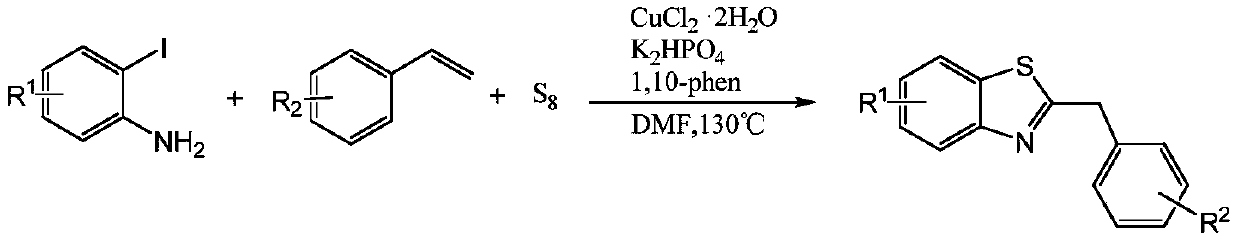Method for synthesizing 2-substituted benzothiazole by one-pot method
