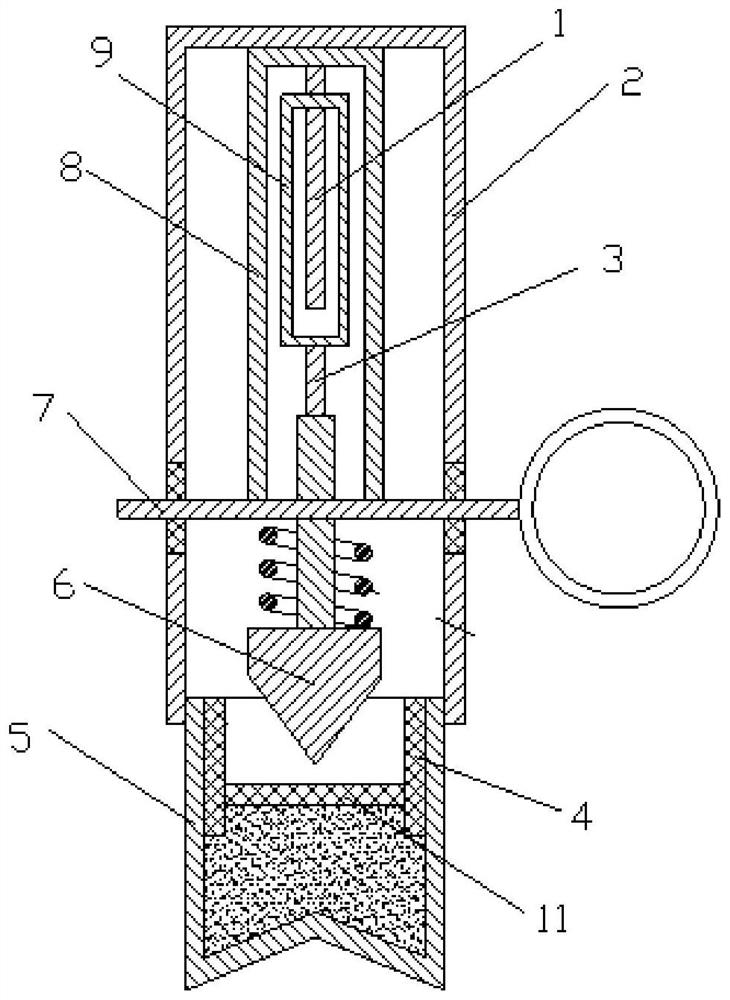 A model test device for researching explosive energy-gathering cutting and destroying underwater unexploded bombs