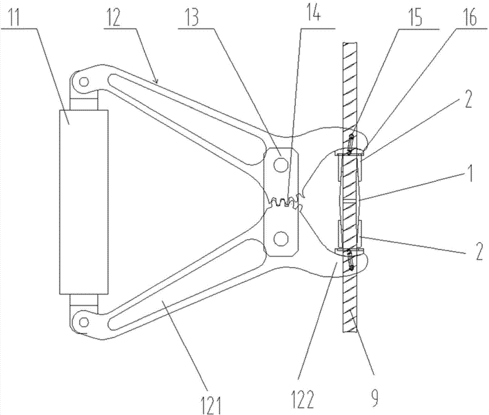 Lever-type clamp pincer and reinforcing steel bar connection device
