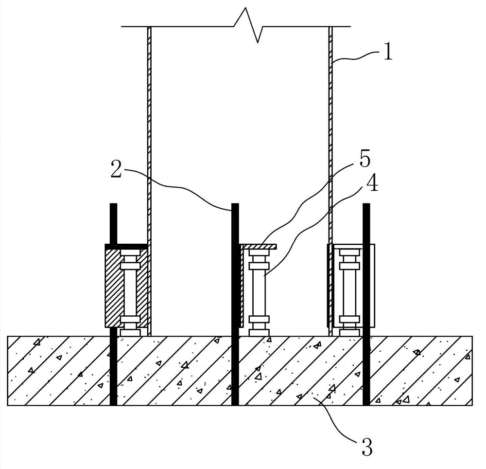 Steel column strip substrate structure system and one-off mounting and fixing method thereof