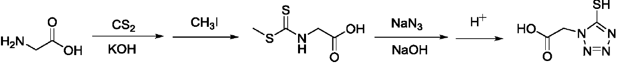 5-tetrazole-thione acetic acid and preparation method of sodium salt thereof