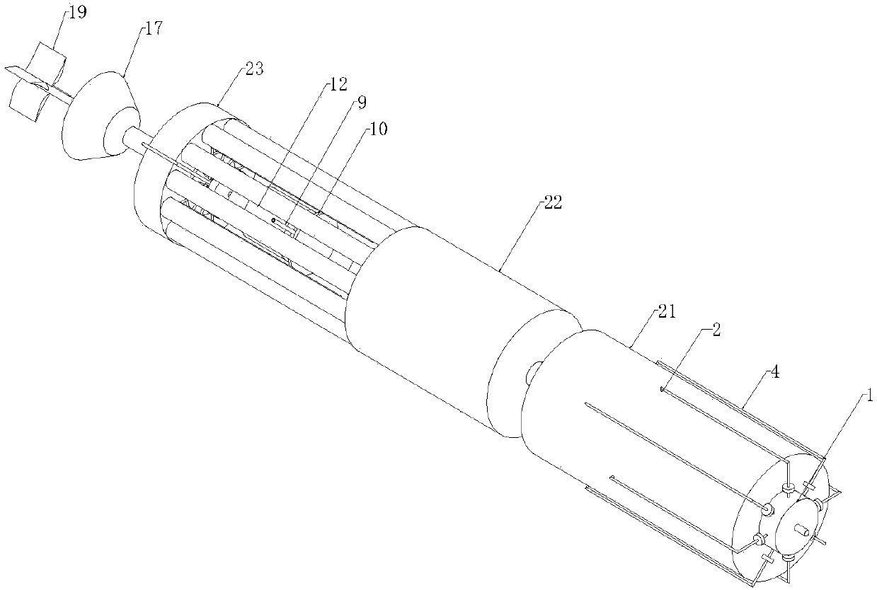 Turboprop direct spraying mixed type multistage power underwater high-speed propeller and control method