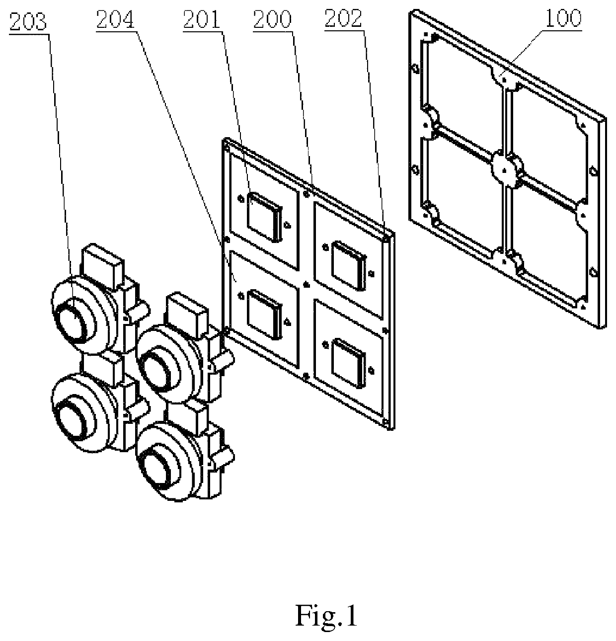 Image acquisition apparatus based on miniature camera matrix