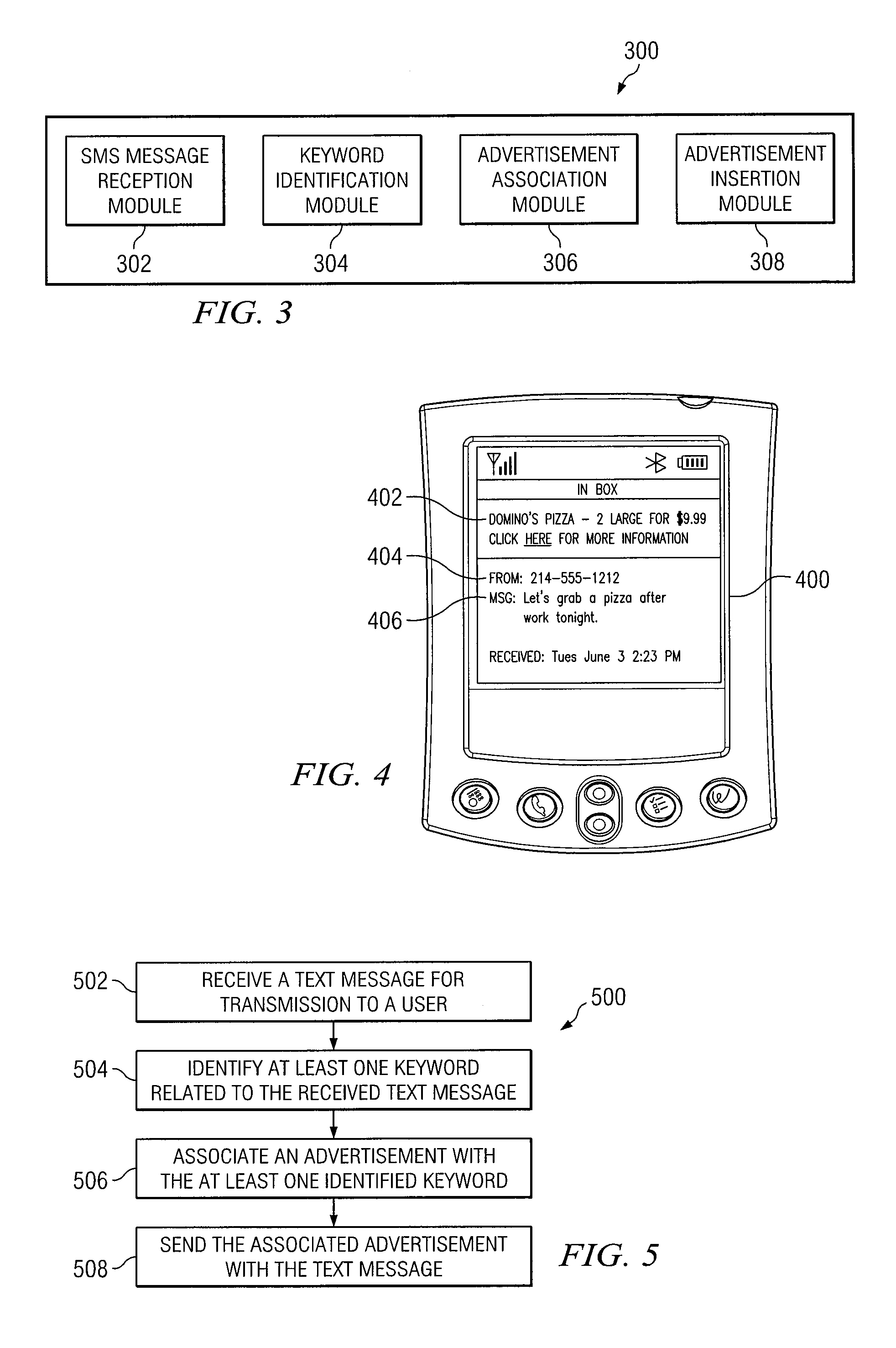 System and method for inserting advertisements into SMS messages