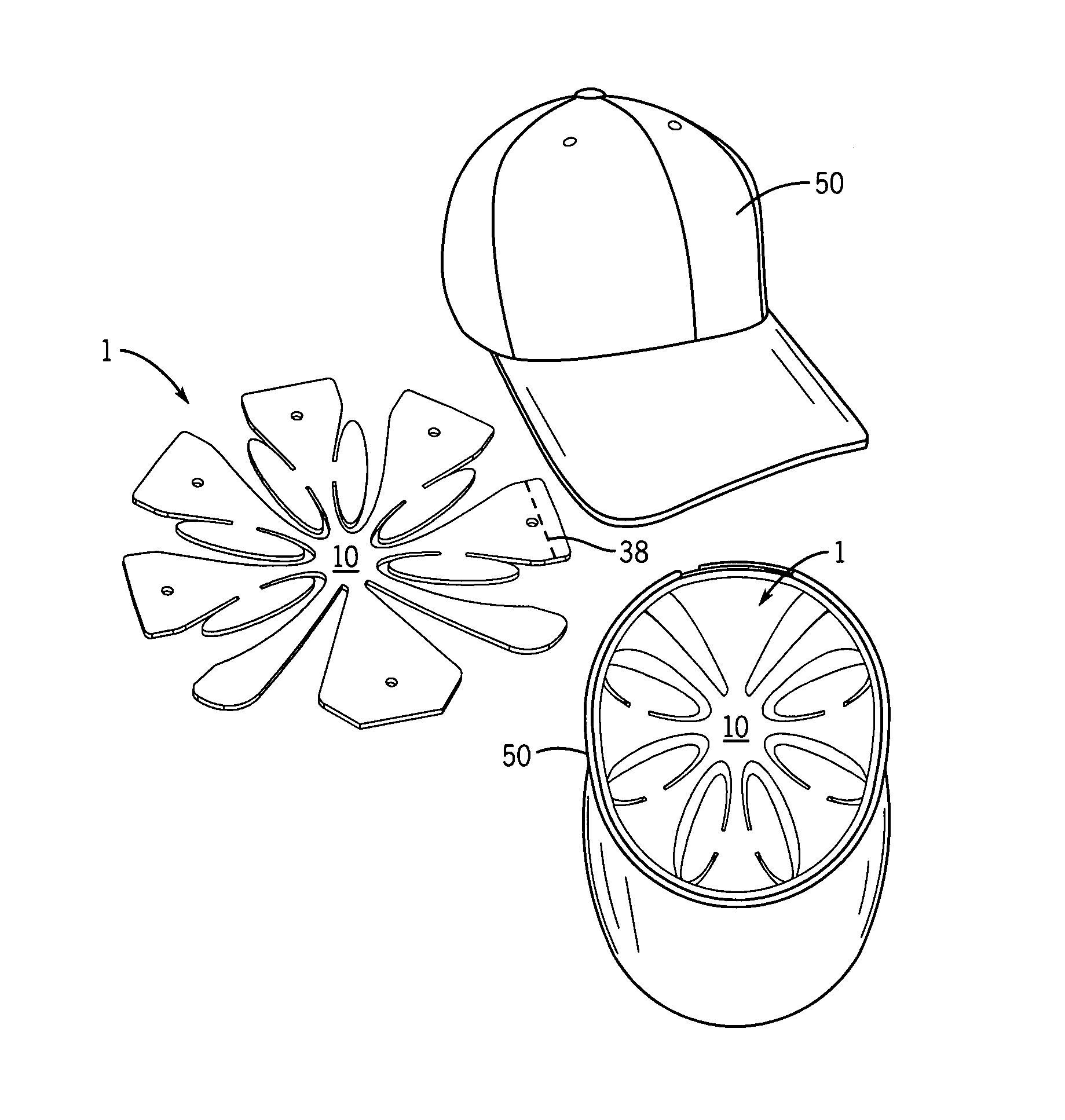 Device for providing protection against minor head injury and for stabilizing a hat
