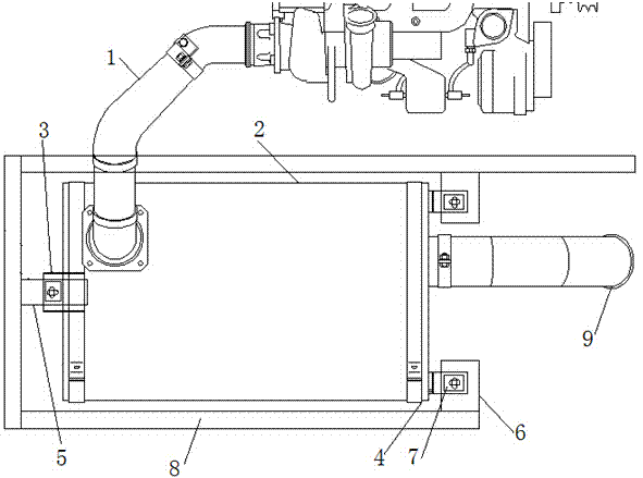 Exhaust suspension device for passenger car