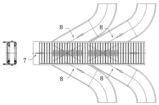 Device for two side sorting of linear sorting machine and sorting method