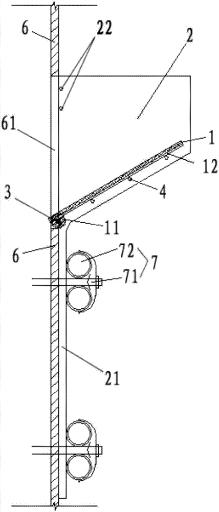 Chute installation structure for pouring concrete column and application method of chute installation structure