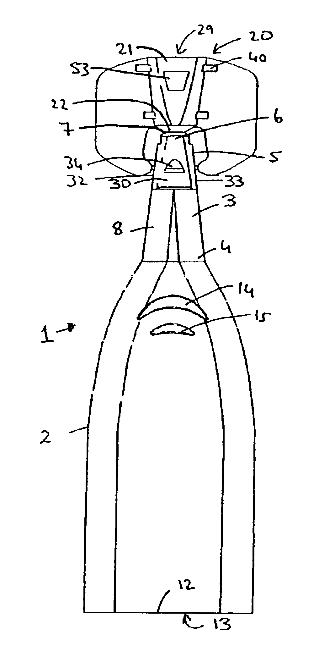 Nozzle assembly with a reusable break-off cap a container having a nozzle assembly and packaging therefor