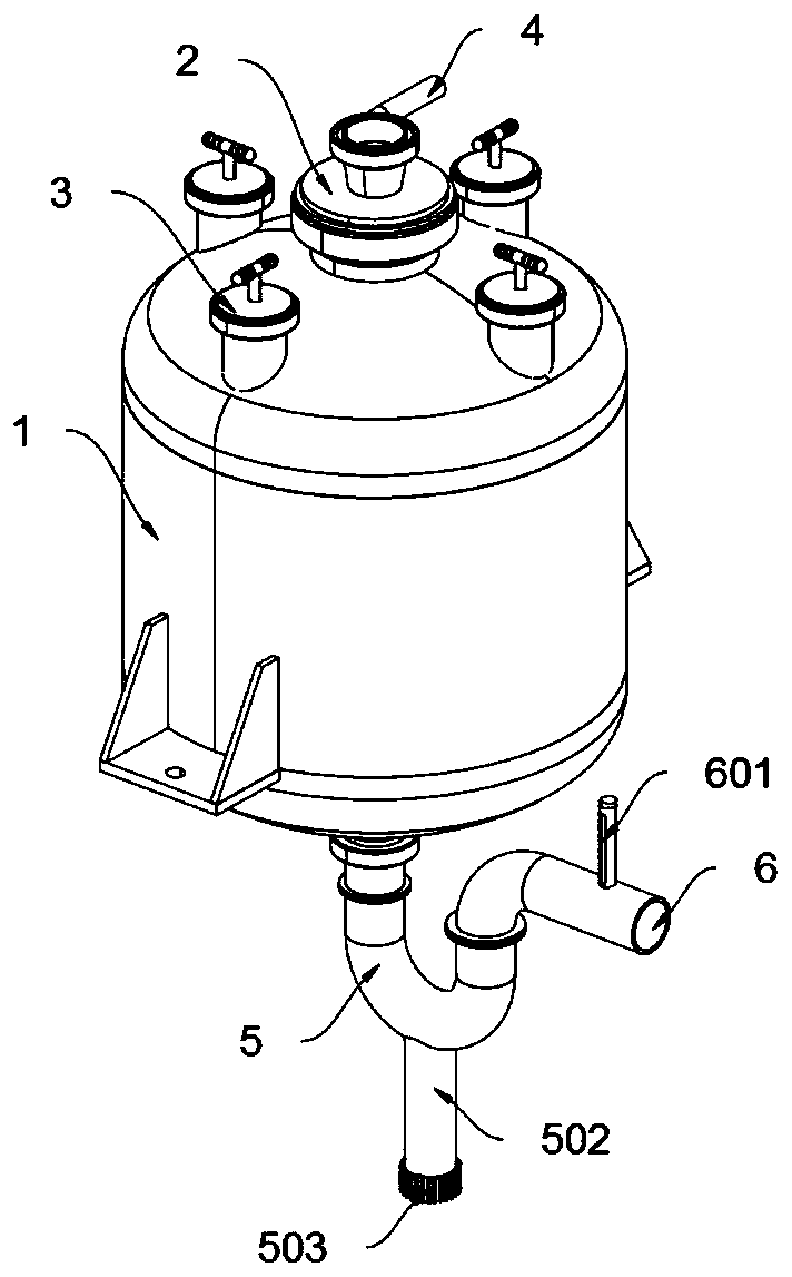 Wastewater drainage and purifying device in shampoo processing process