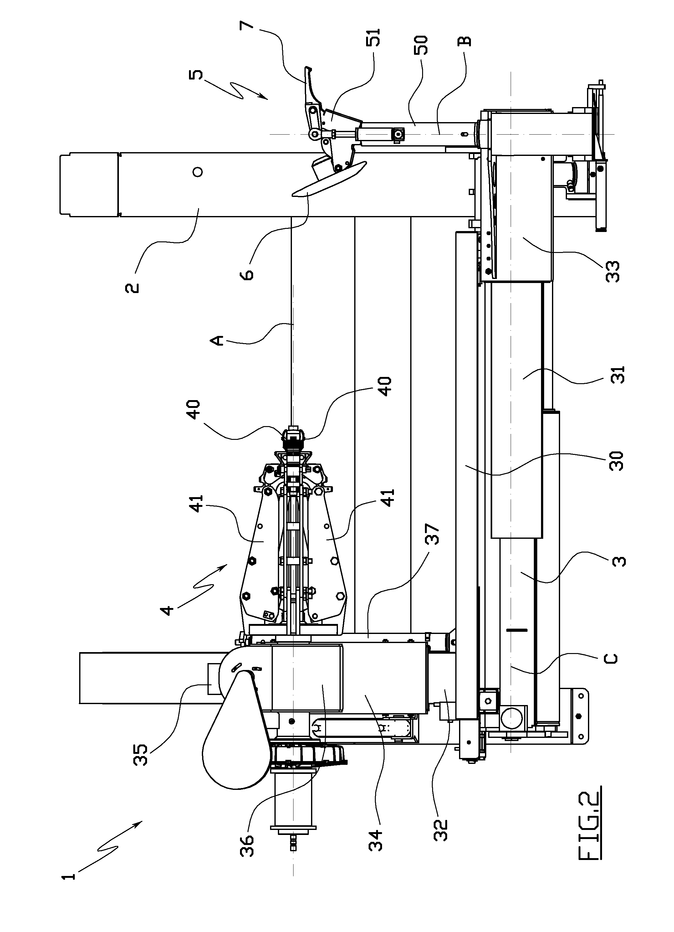 Tyre-changing machine and a relative bead-breaking method