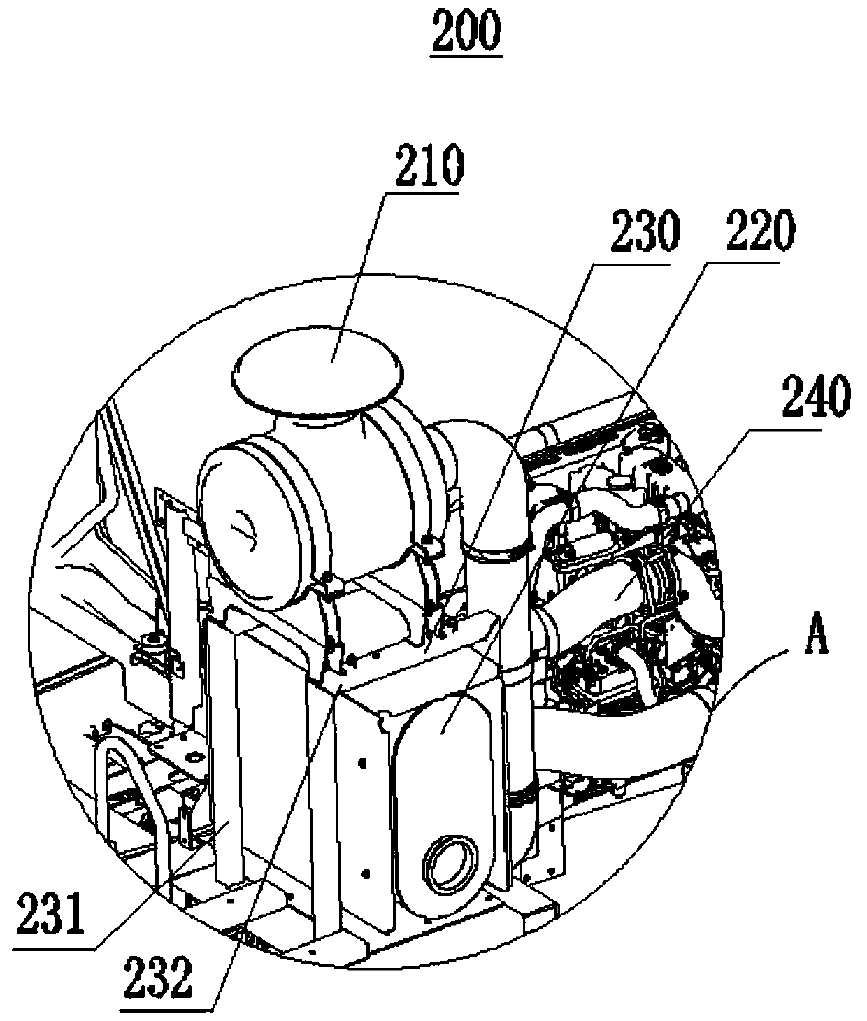 Arrangement structure of air feeding and discharging system and heat dissipating system of off-road vehicle, and off-road vehicle