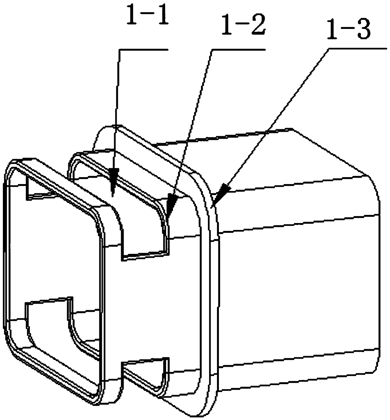 Pre-forming mold for polygonal multi-layer fabric composite material pipe