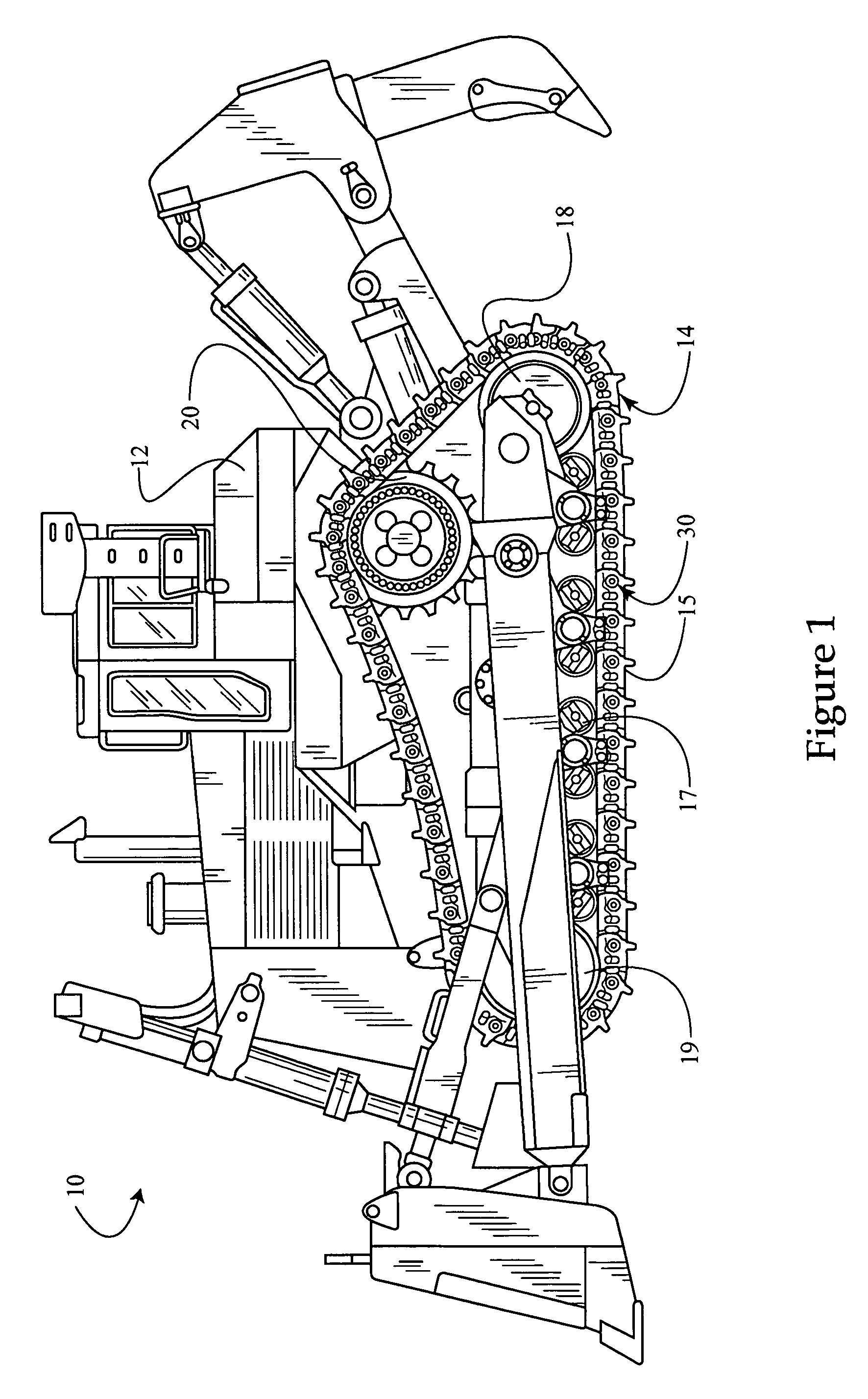 Cartridge assembly for a track chain of a track type machine and machine using same