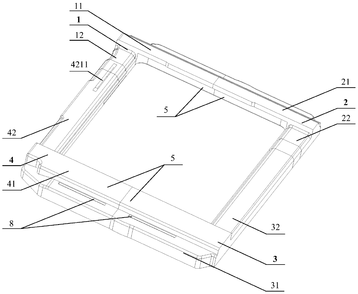 A component for placing a SIM card in a terminal and a terminal