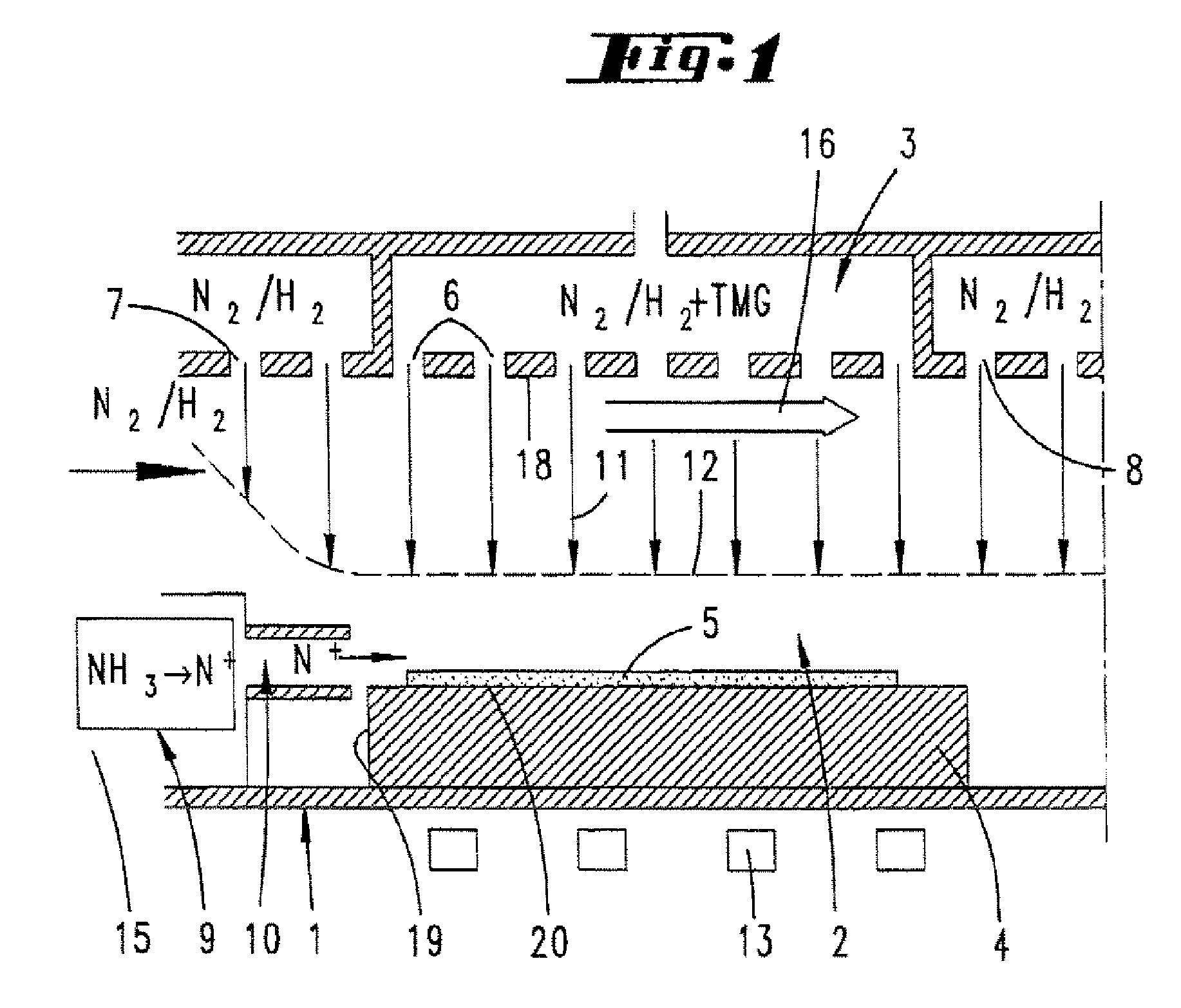 Process And Apparatus For Depositing Semiconductor Layers Using Two Process Gases, One Of Which is Preconditioned
