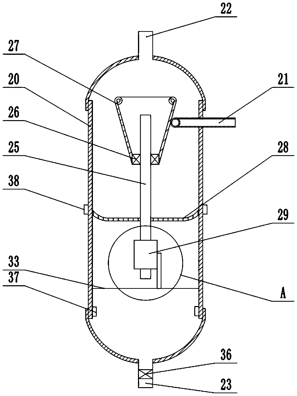 Oil and gas separation device for automobile refrigeration system