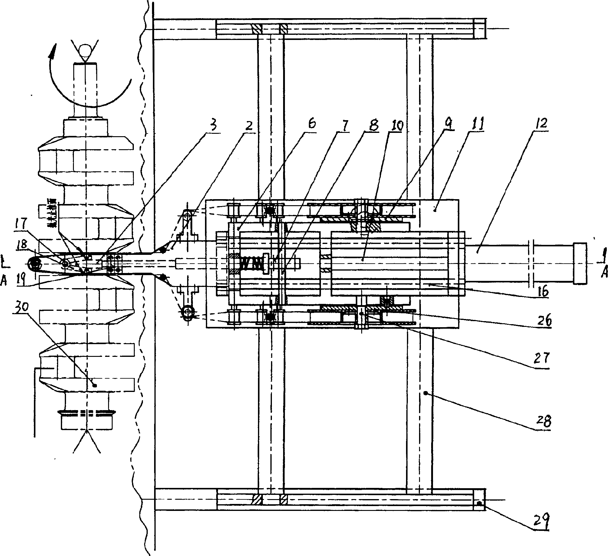 Bent axle push-stopping surface polishing device