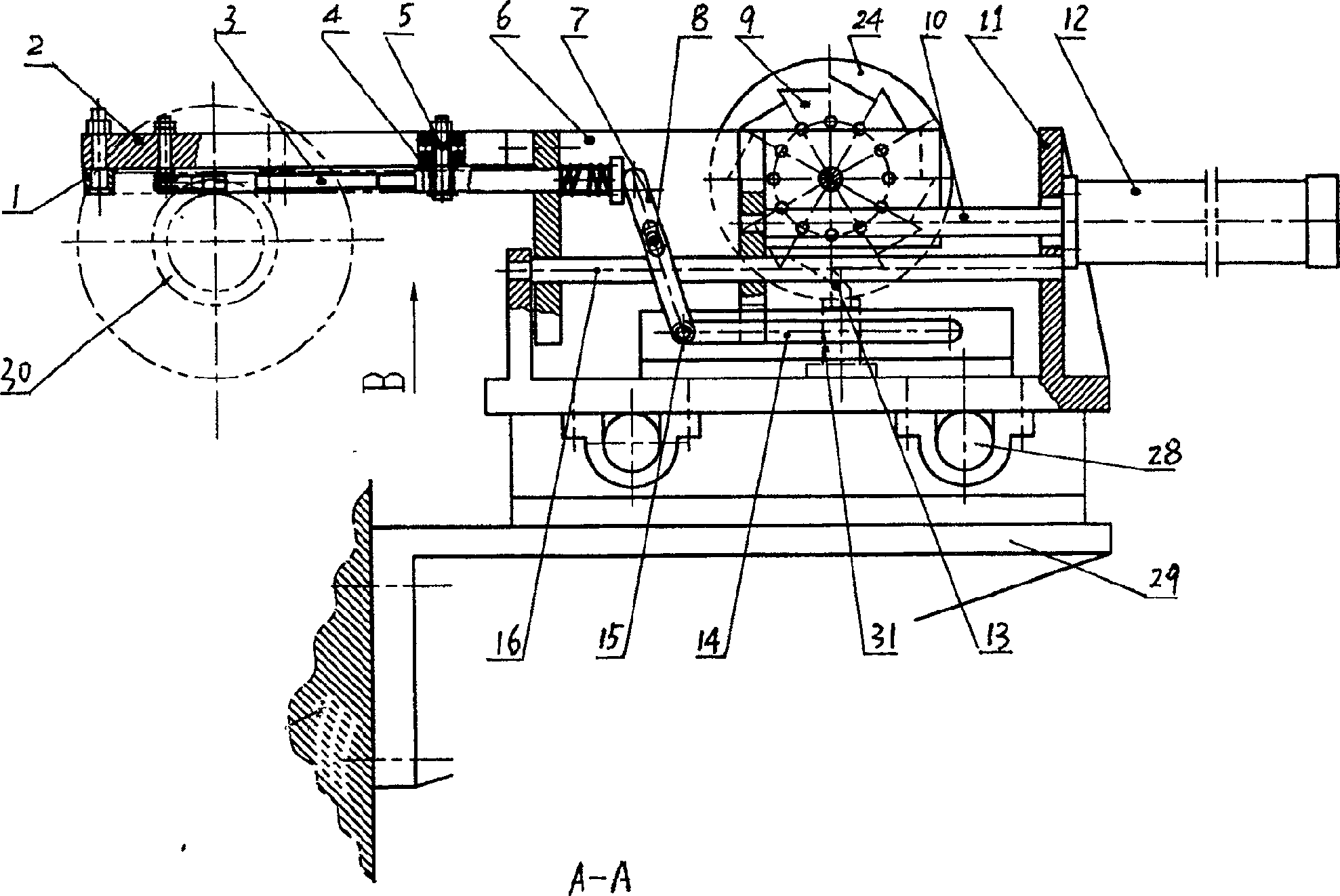 Bent axle push-stopping surface polishing device