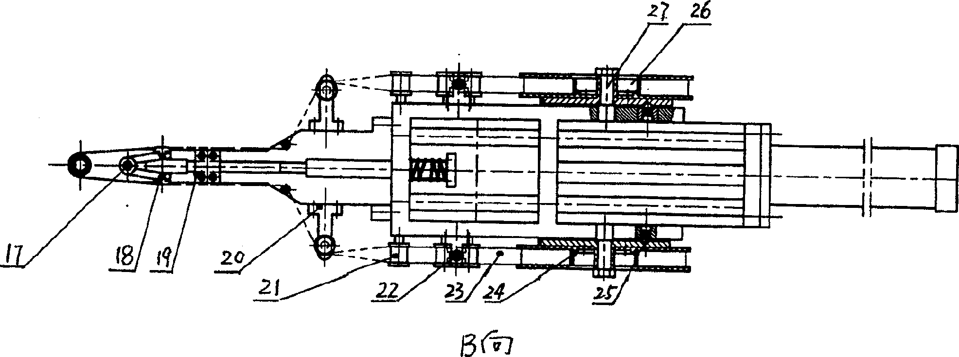 Bent axle push-stopping surface polishing device