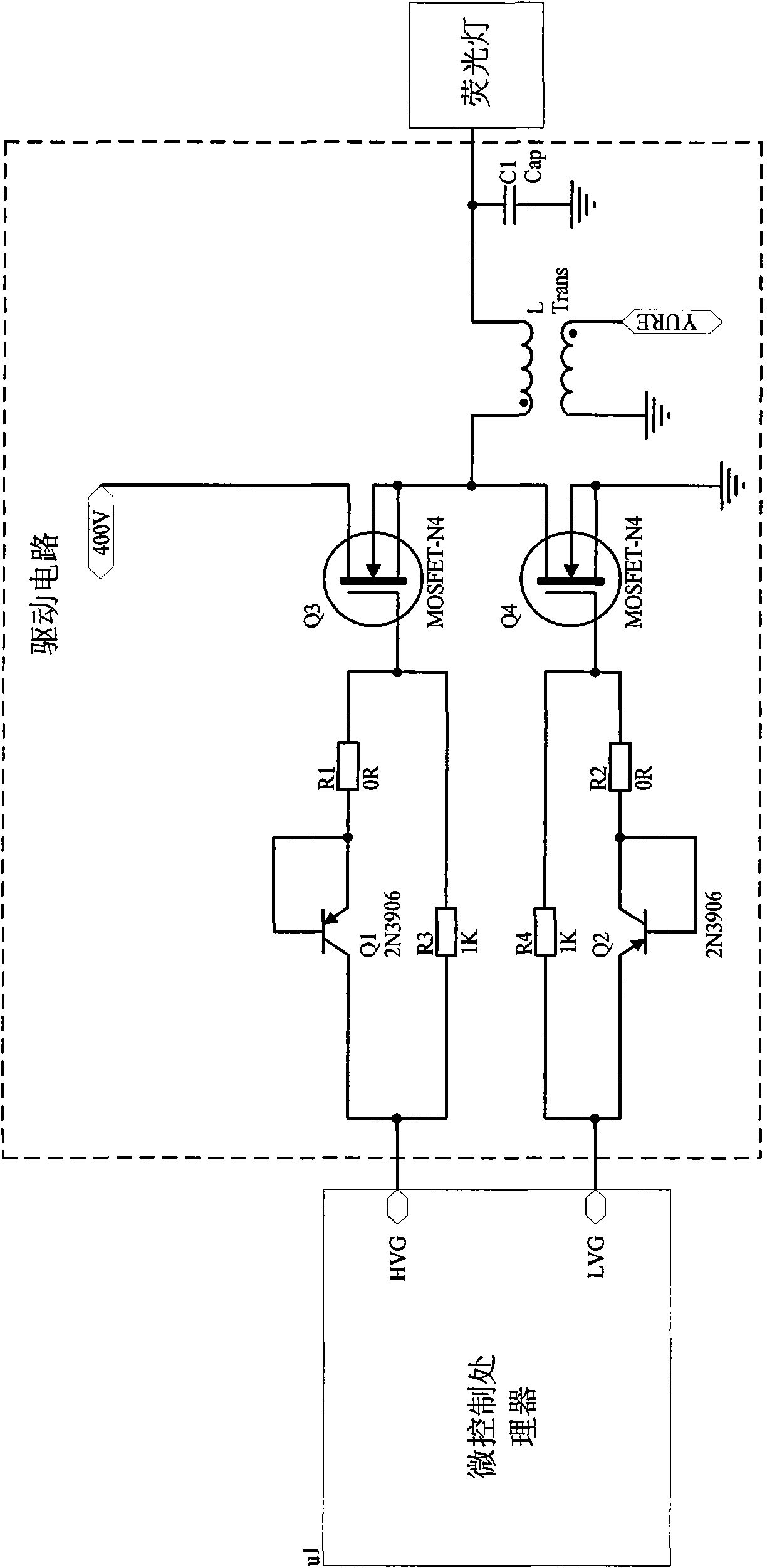 Frequency modulation and dimming method and system for fluorescent lamp dimming circuit