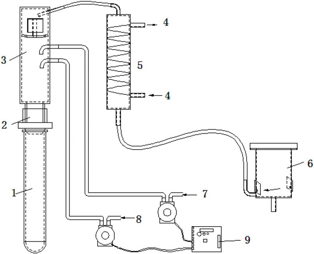 Alkalifying and diluting device for preventing sample blasting boiling of kjeldahl nitrogen determination instrument and method
