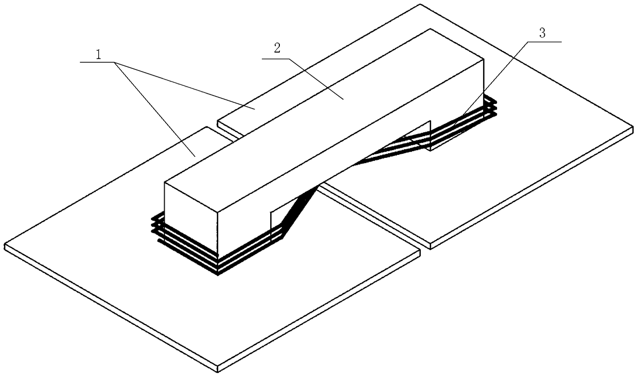 The receiving end of bridge arm cross-wound flat magnetic core applied to wireless power supply of electric vehicles