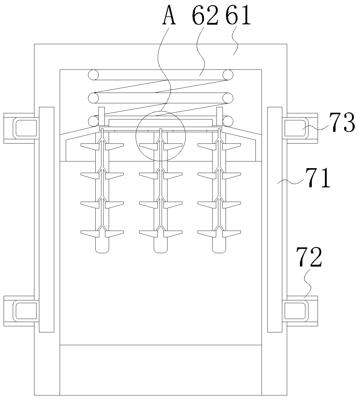 Automatic material mixing device for plastic masterbatch production