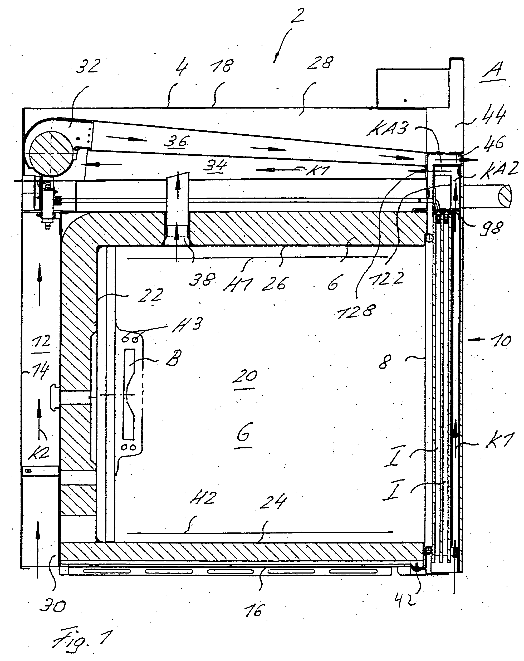 Cooking oven with a cooled door that permits pyrolysis