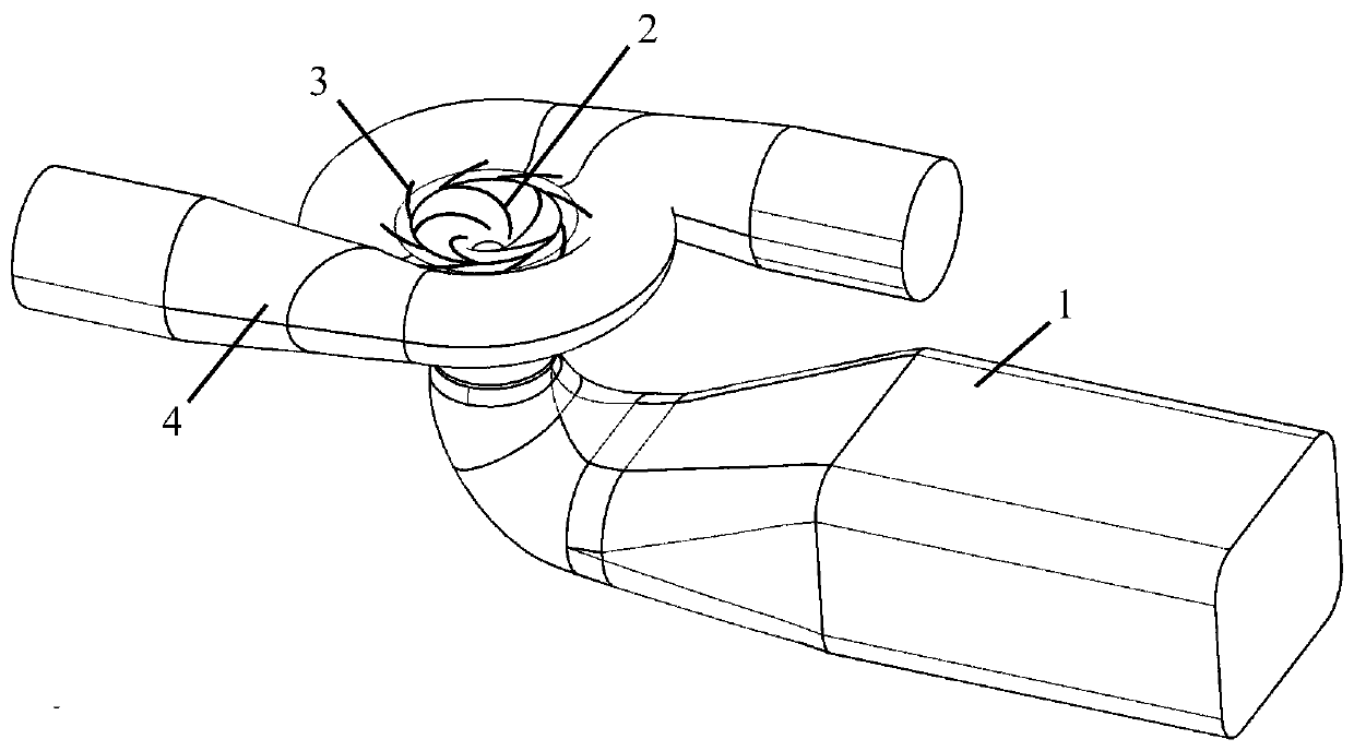 Medium-specific-rotation-speed double-outlet volute pump