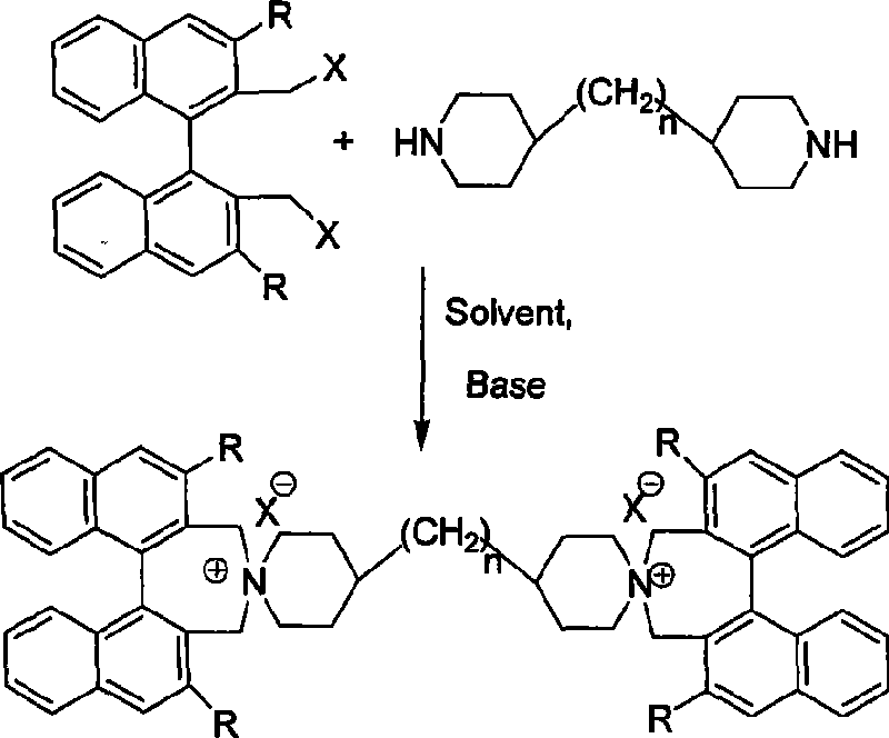 Phase-transferring catalyst containing dinaphthalene chiral double-spiral quaternary ammonium and its production