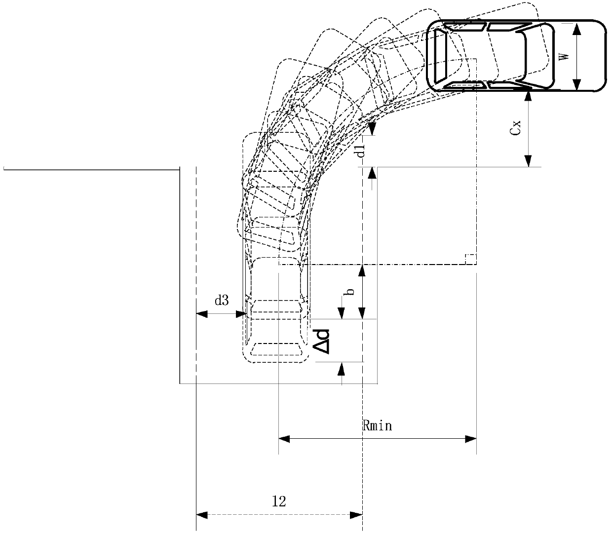 Vertical parking path planning design method