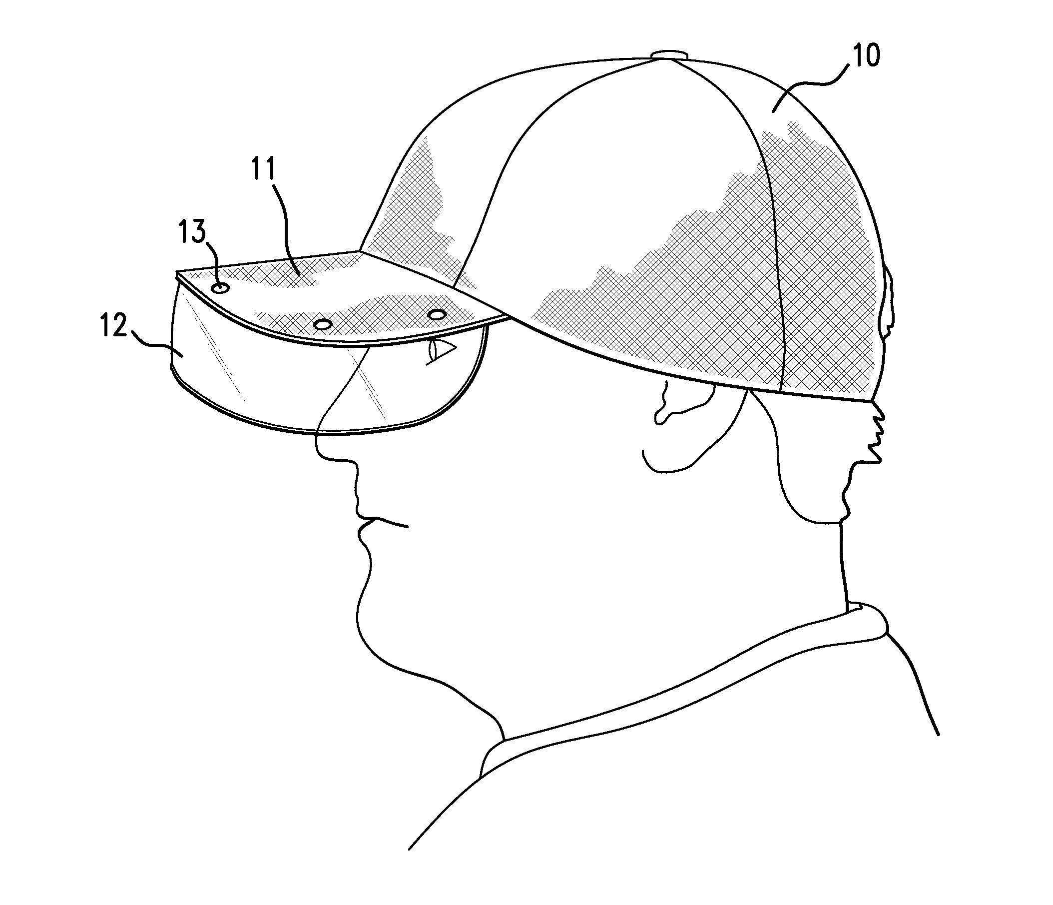Article of manufacture for a hat and eye shield and process for making same