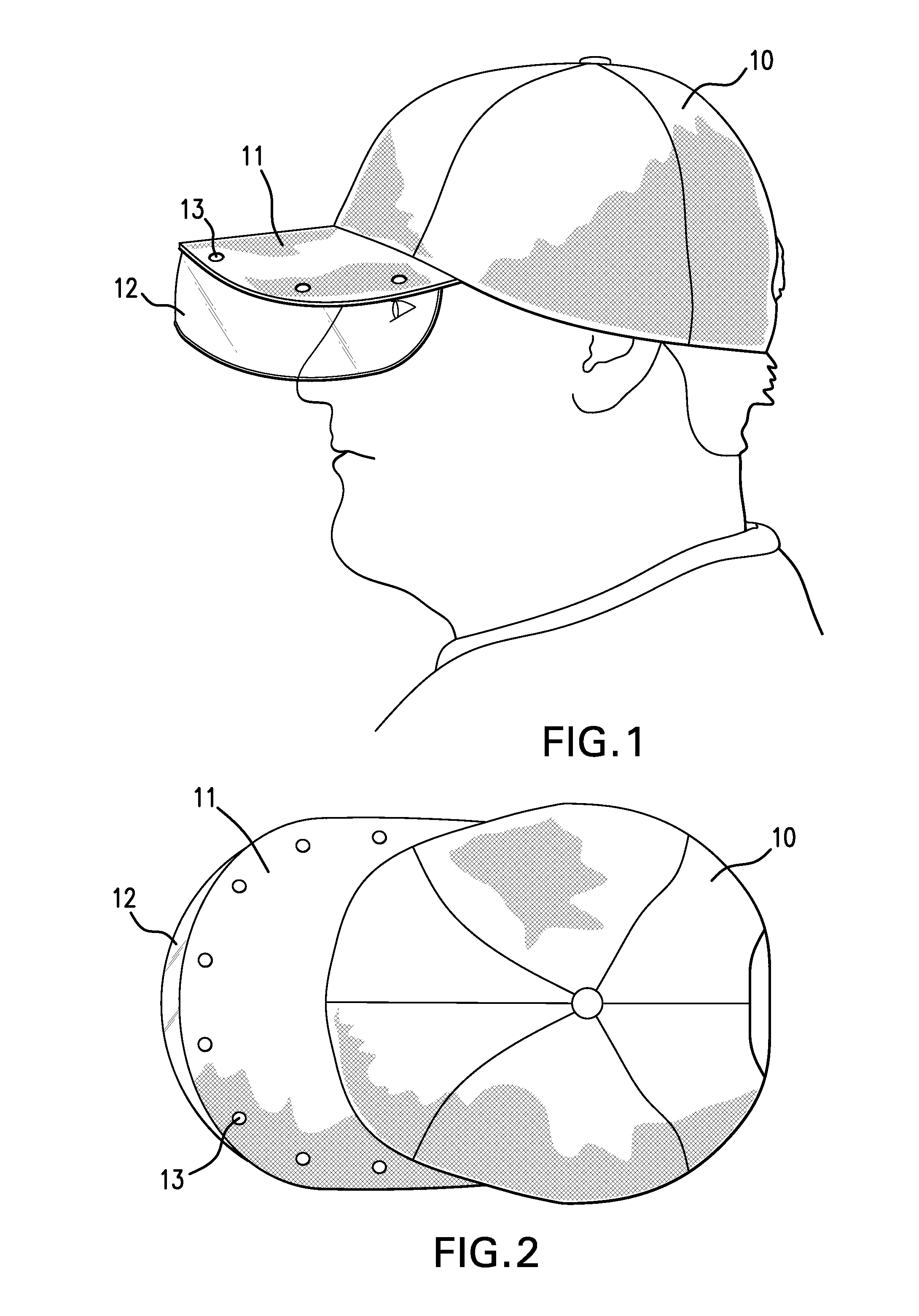 Article of manufacture for a hat and eye shield and process for making same