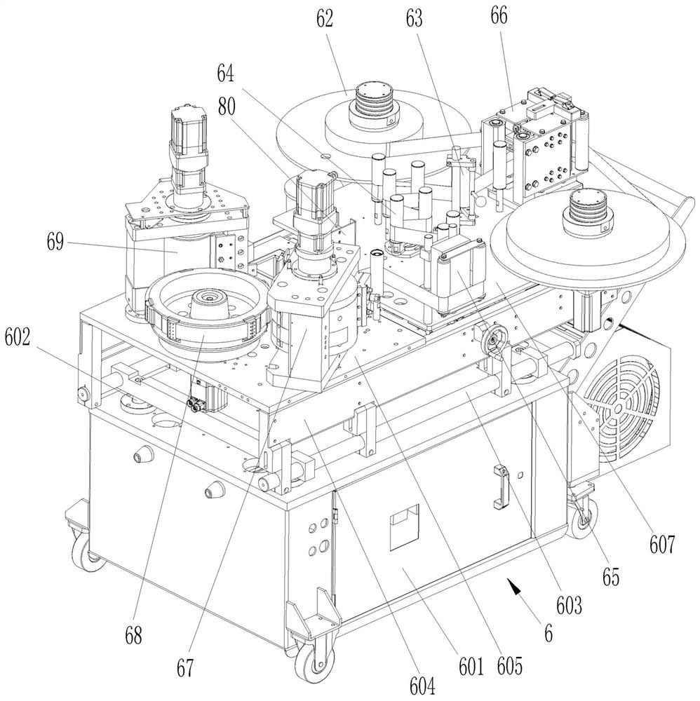 A lifting mechanism, hot melt adhesive label station trolley and combined labeling machine