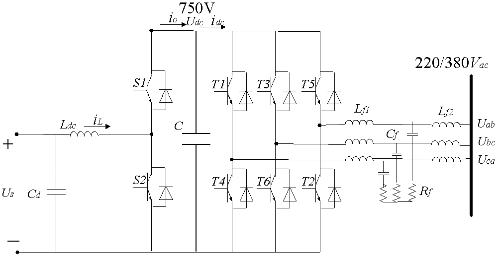 Improved method for controlling direct current (DC) bus voltage of two-stage converter