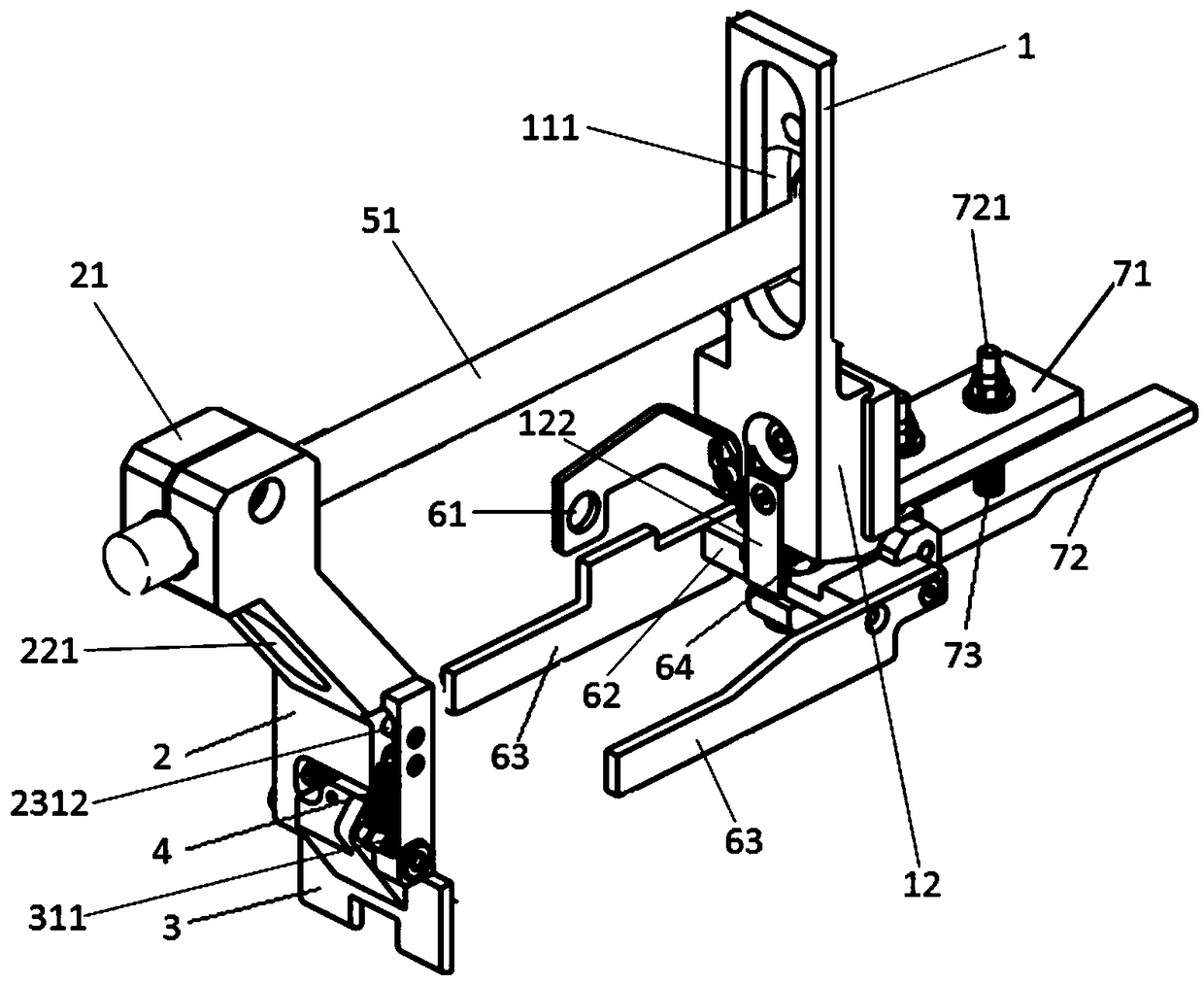 Package pushing device for packaging machine of transparent paper outside cigarette box