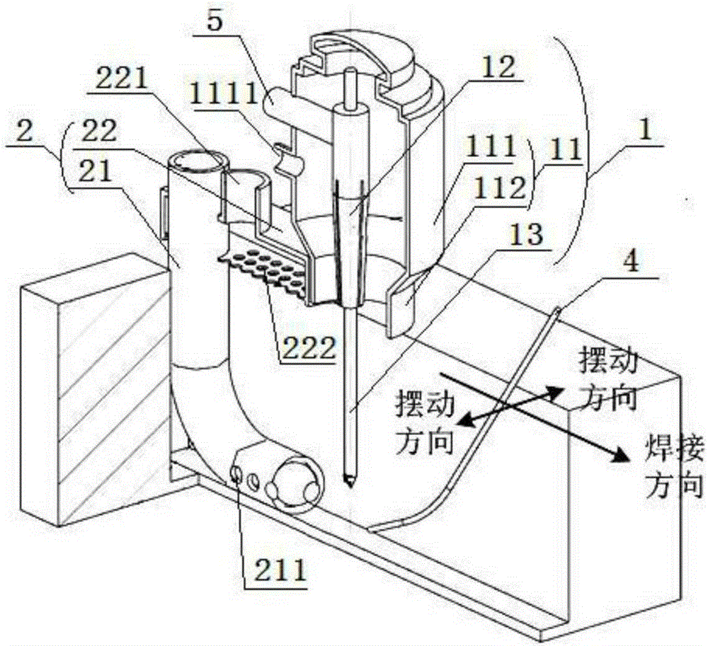 Tungsten inert gas (TIG) welding device and method applicable to narrow-gap groove