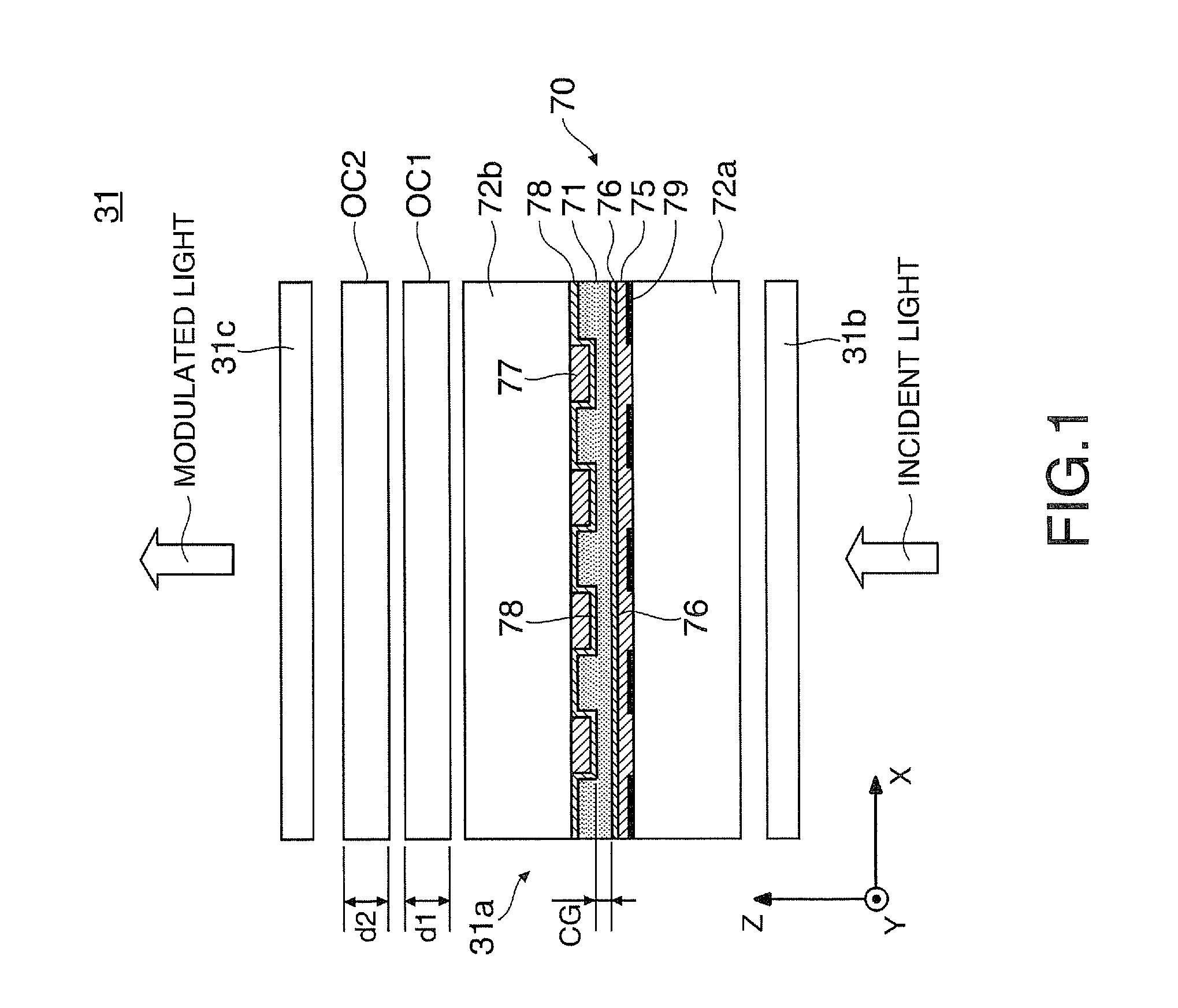 Liquid crystal display device and projector