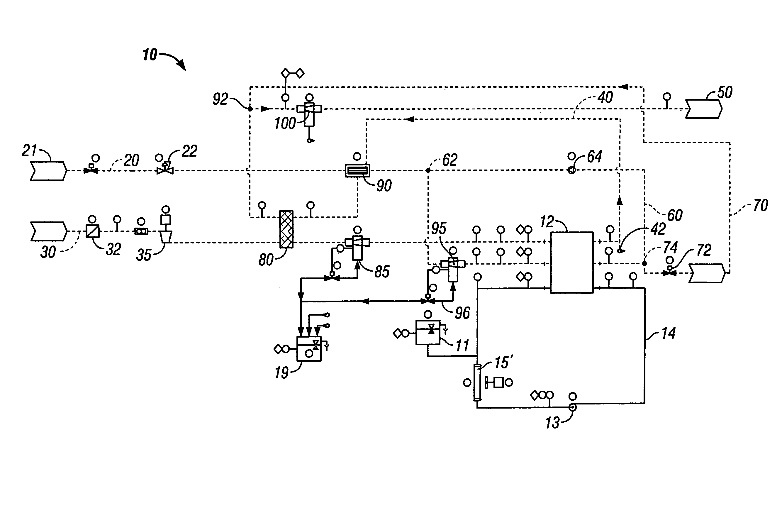 Fuel cell system and method of operation to reduce parasitic load of fuel cell peripherals