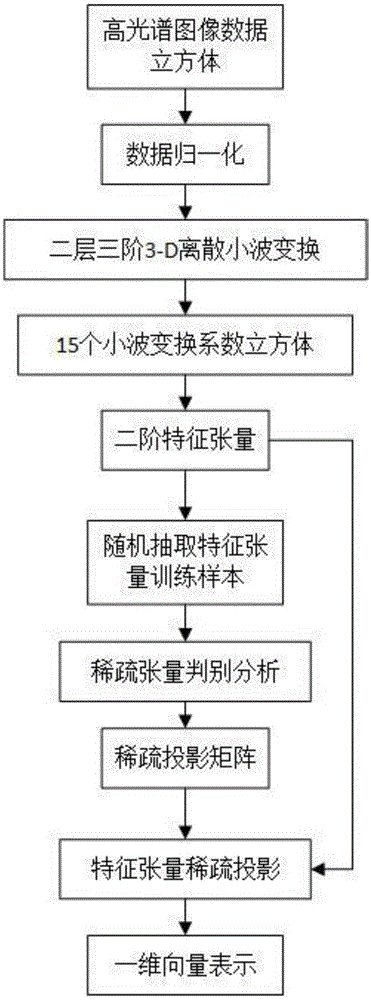 Hyperspectral Image Feature Extraction Method Based on 3-D Wavelet Transform and Sparse Tensor