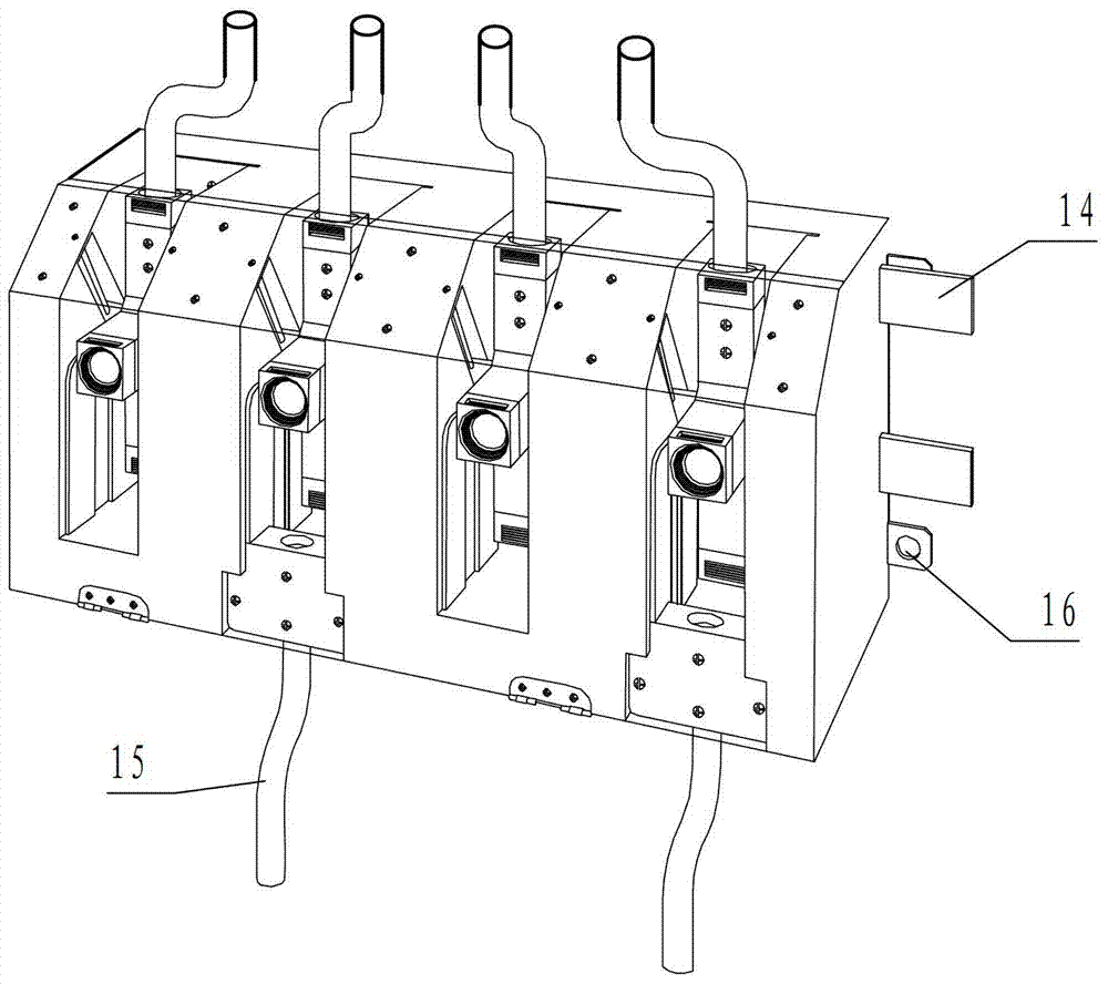 Arrayed incoming-line four-way type device for fast assembling and disassembling ammeter in non-outage way