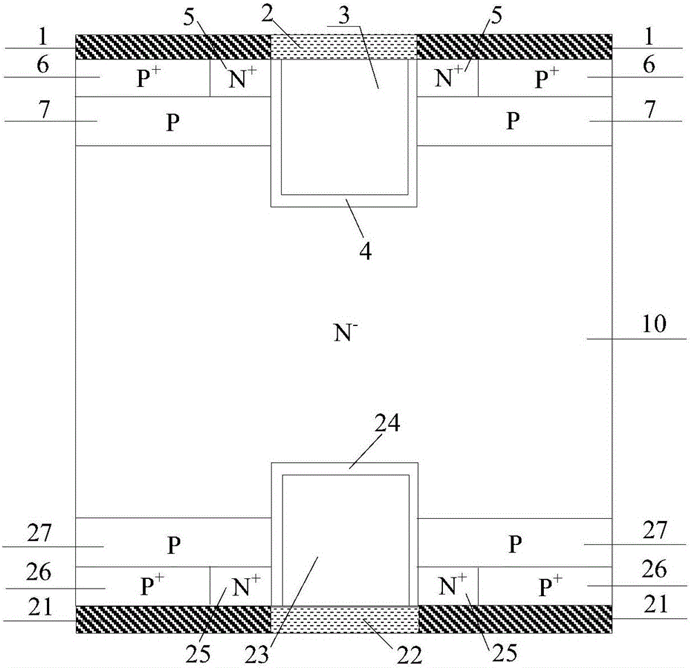 Bi-directional insulated gate bipolar transistor (IGBT) device and fabrication method thereof