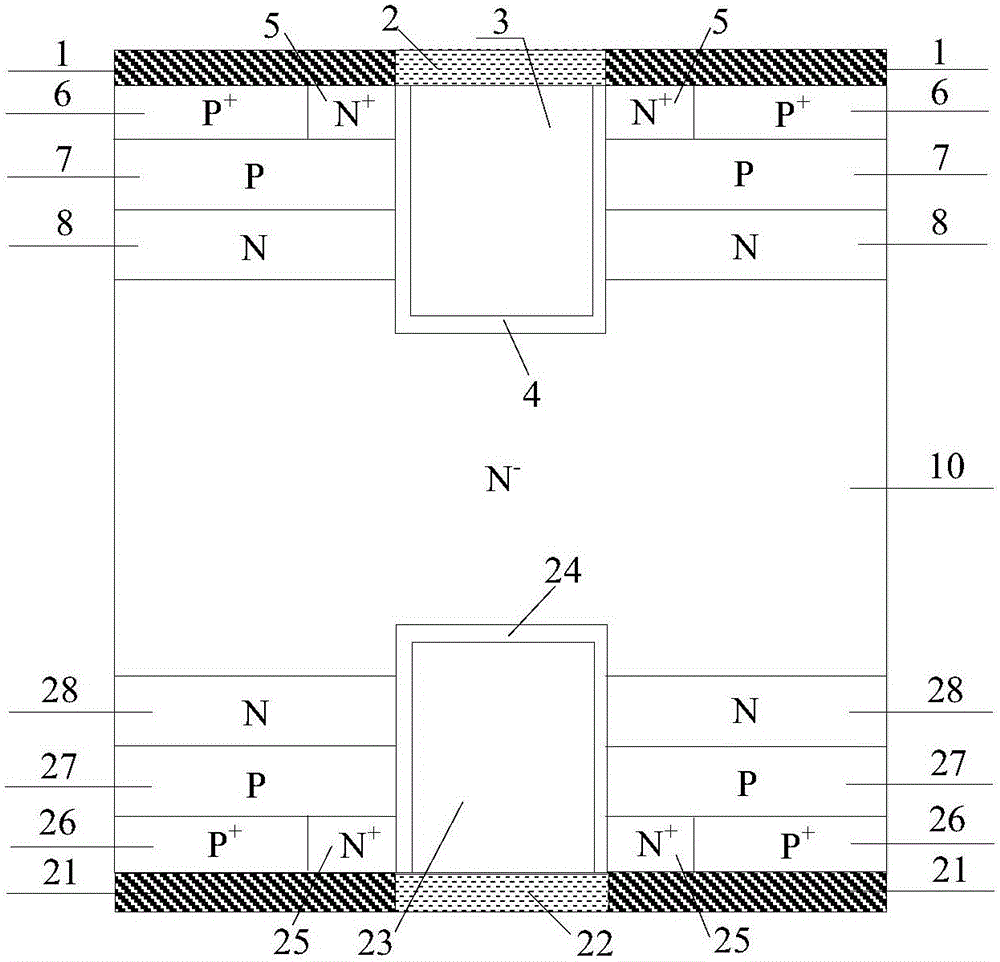 Bi-directional insulated gate bipolar transistor (IGBT) device and fabrication method thereof
