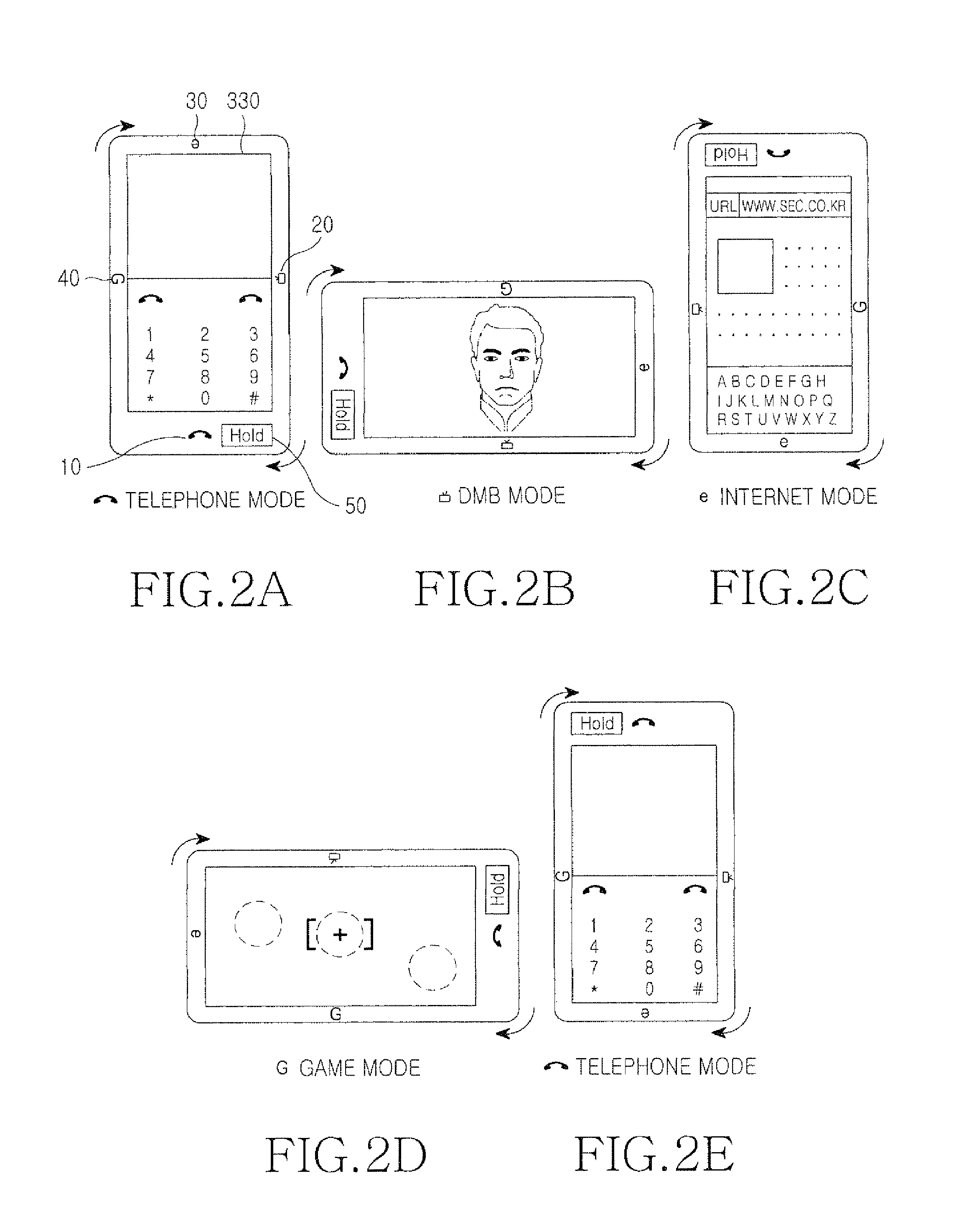 Portable electronic device adapted to change operation mode