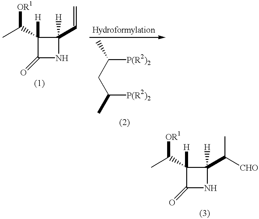 Method for manufacturing (3S,4R)-4-[(R)-1'-formylethyl]azetidin-2-one derivatives