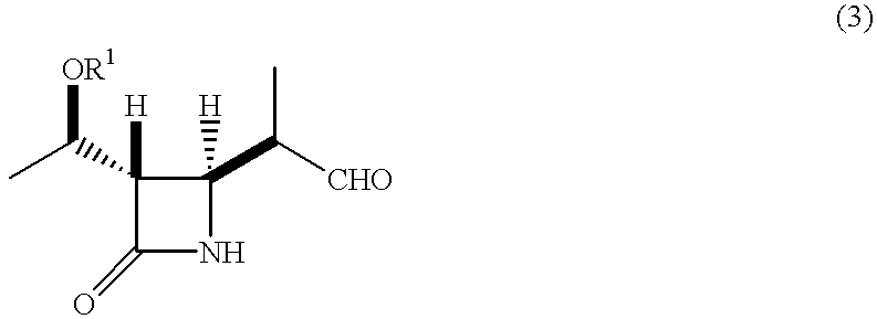 Method for manufacturing (3S,4R)-4-[(R)-1'-formylethyl]azetidin-2-one derivatives