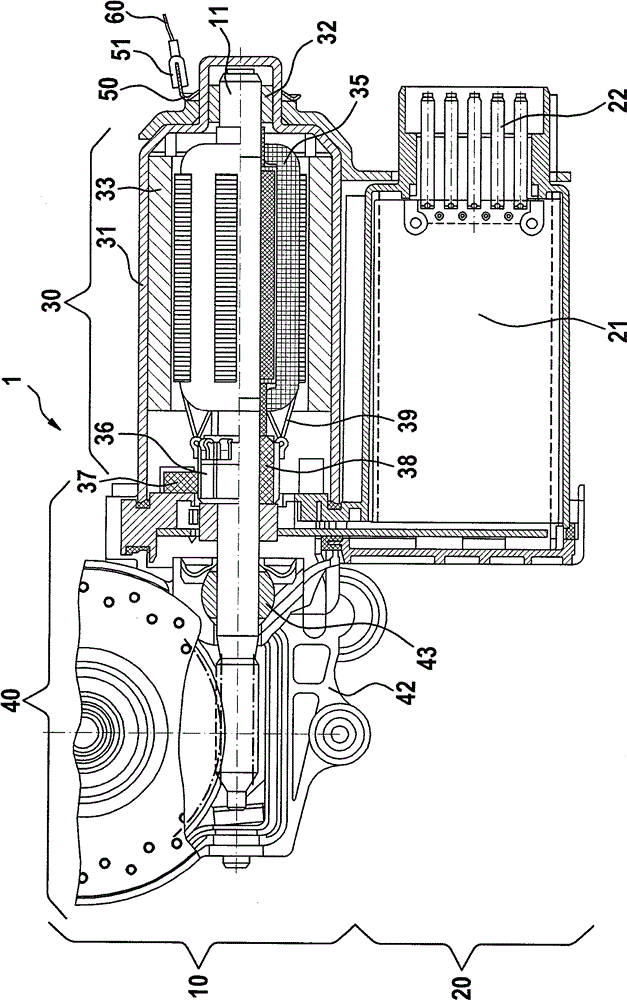 Electric driver for motor vehicle