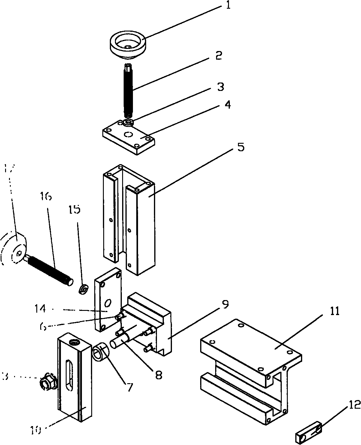 X-Y axial fine turning device for test bench of engine